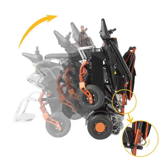 China Lightweight Foldable Electric Wheelchair with Li Battery Suppliers, Companies