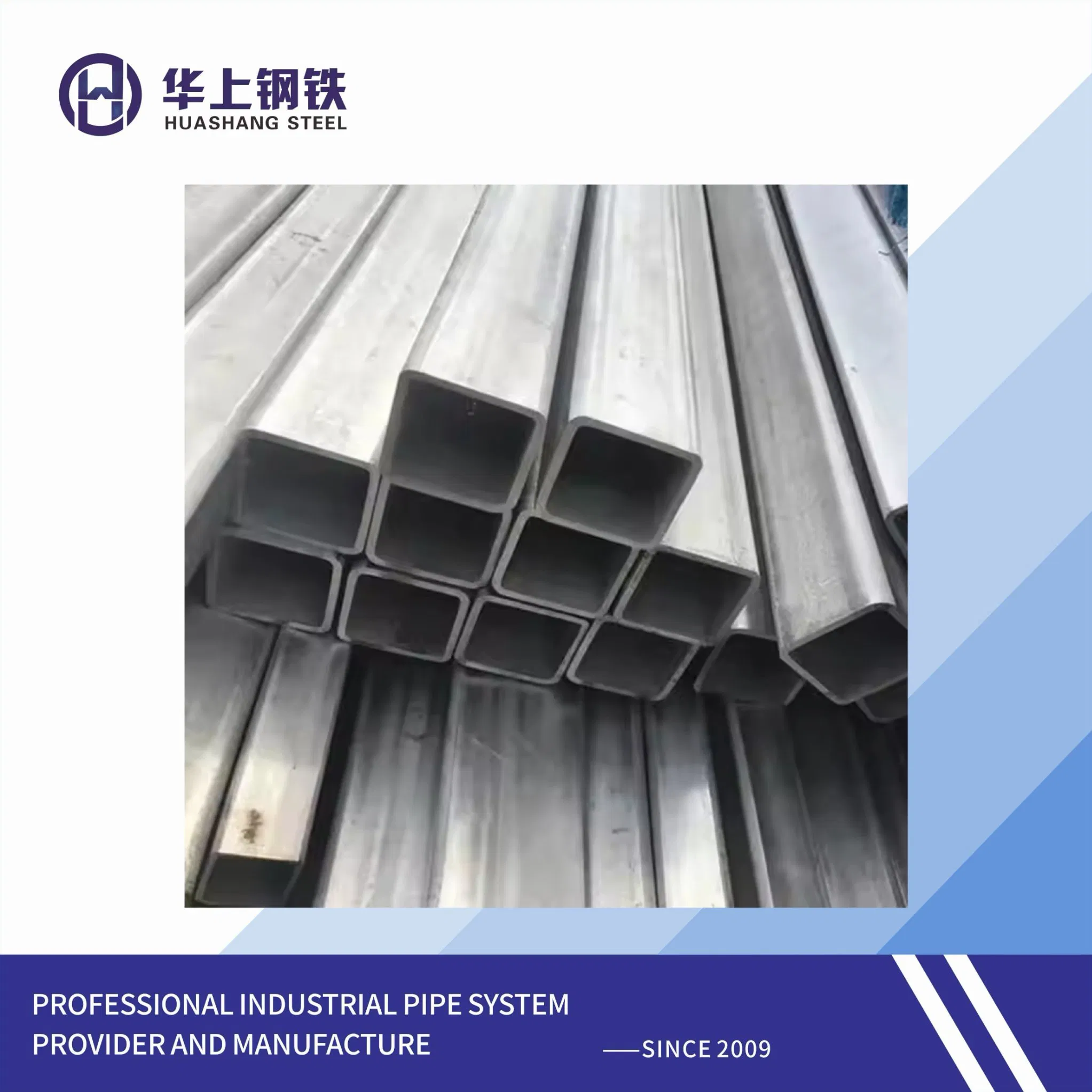 Hot DIP Galvanized Square Pipe Hollow Structural Steel Tube Price Tubo Rectangular