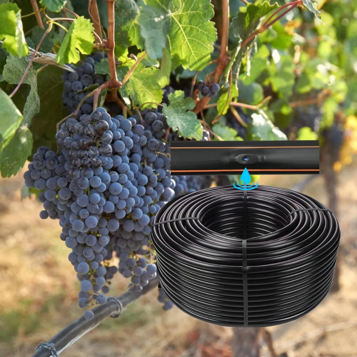 Precision Drip Line 1.6L/H with Pressure-Compensating Flexible HDPE Water Pipe