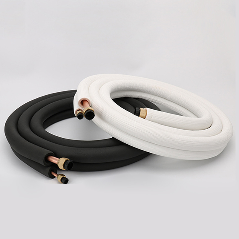 1/4+3/8 Air Conditioner Spare Parts HVAC Insulated Rubber Lineset Insulation Fittings Coil Line Set Connecting Alumnium Tube Mini Split AC Copper Pipe