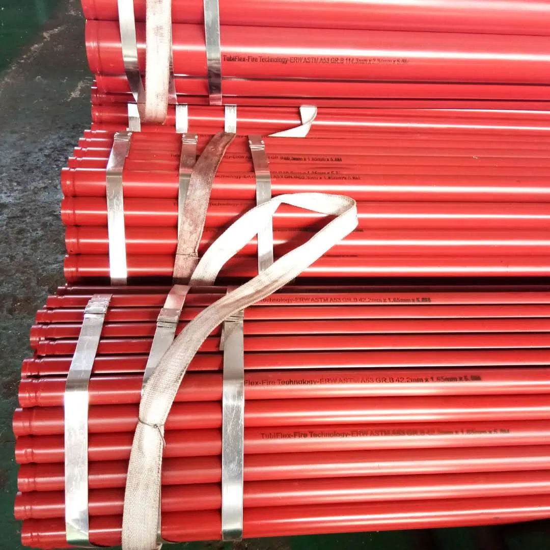 Grooved ERW Epoxy Painted Welded Steel Pipe for Fire Fighting