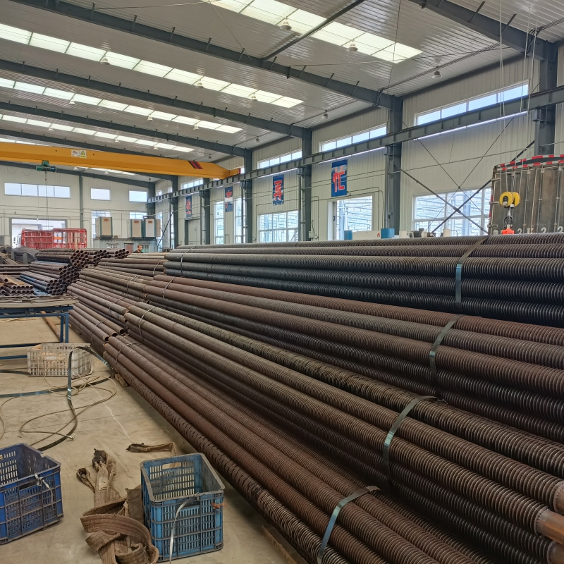 OEM Waste Heat Recovery Boiler Heat Exchanger Tubes High Frequency Solid Welded Spiral Fins Finned Tube