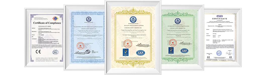 Quality certificates