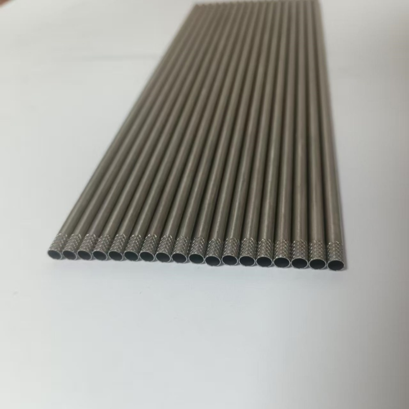 Custom Precision Cutting Tube with Slotting and Knurling Stainless Steel