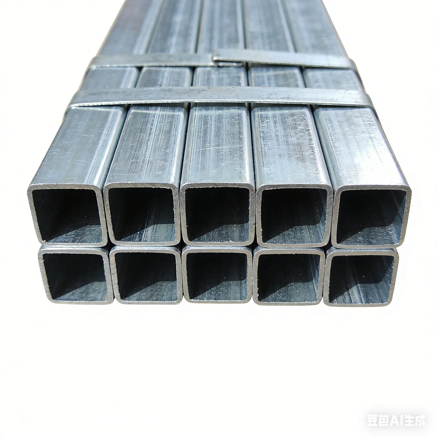 Square Galvanized Structural ERW Welded Ms Gi Steel Pipe 25*50 Hollow Section Iron Metal Rectangular Steel Tube