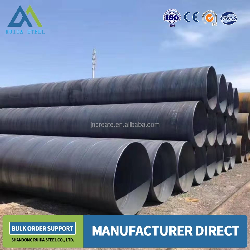 ASTM Ss400 Q235 Q345 LSAW ERW SSAW Round Spiral Welded Steel Pipe
