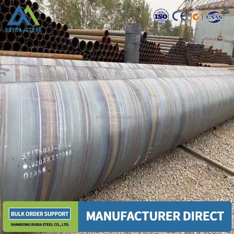 ASTM Ss400 Q235 Q345 LSAW ERW SSAW Round Spiral Welded Steel Pipe