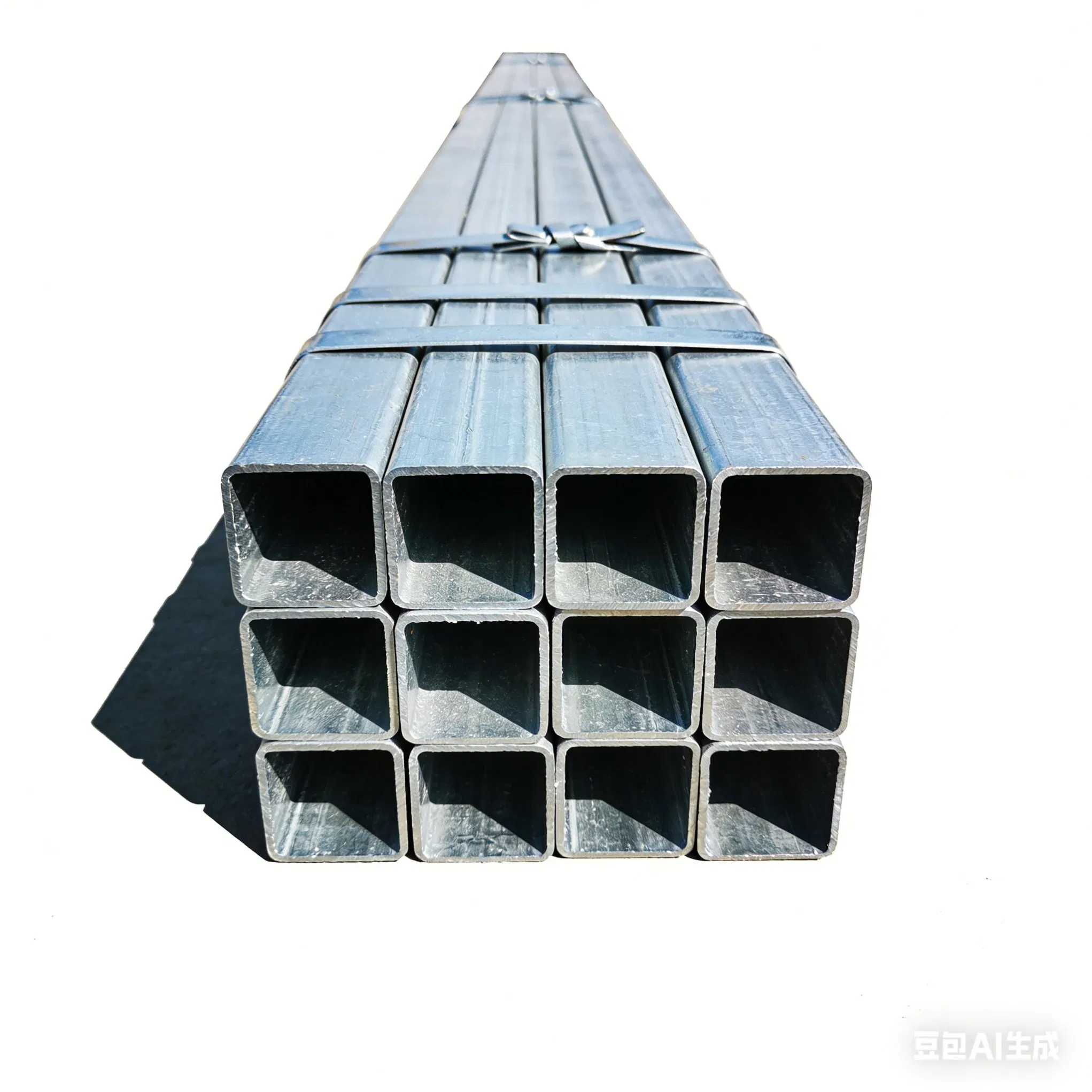 Square Galvanized Structural ERW Welded Ms Gi Steel Pipe 25*50 Hollow Section Iron Metal Rectangular Steel Tube