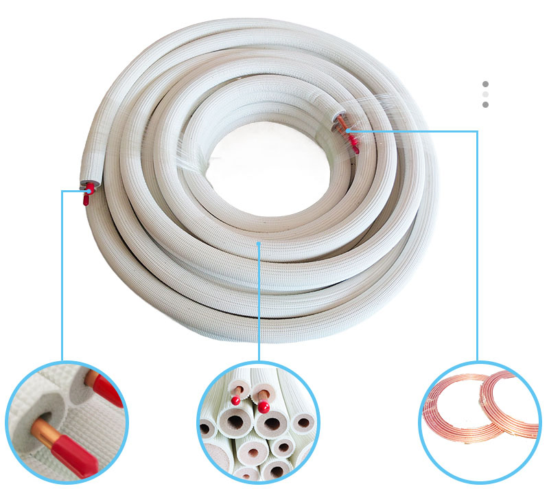 Jiahao Manufacture 1/4+3/8 Home HVAC Copper Pipe 78 Line Set Mini Line &amp; Split Copper Set