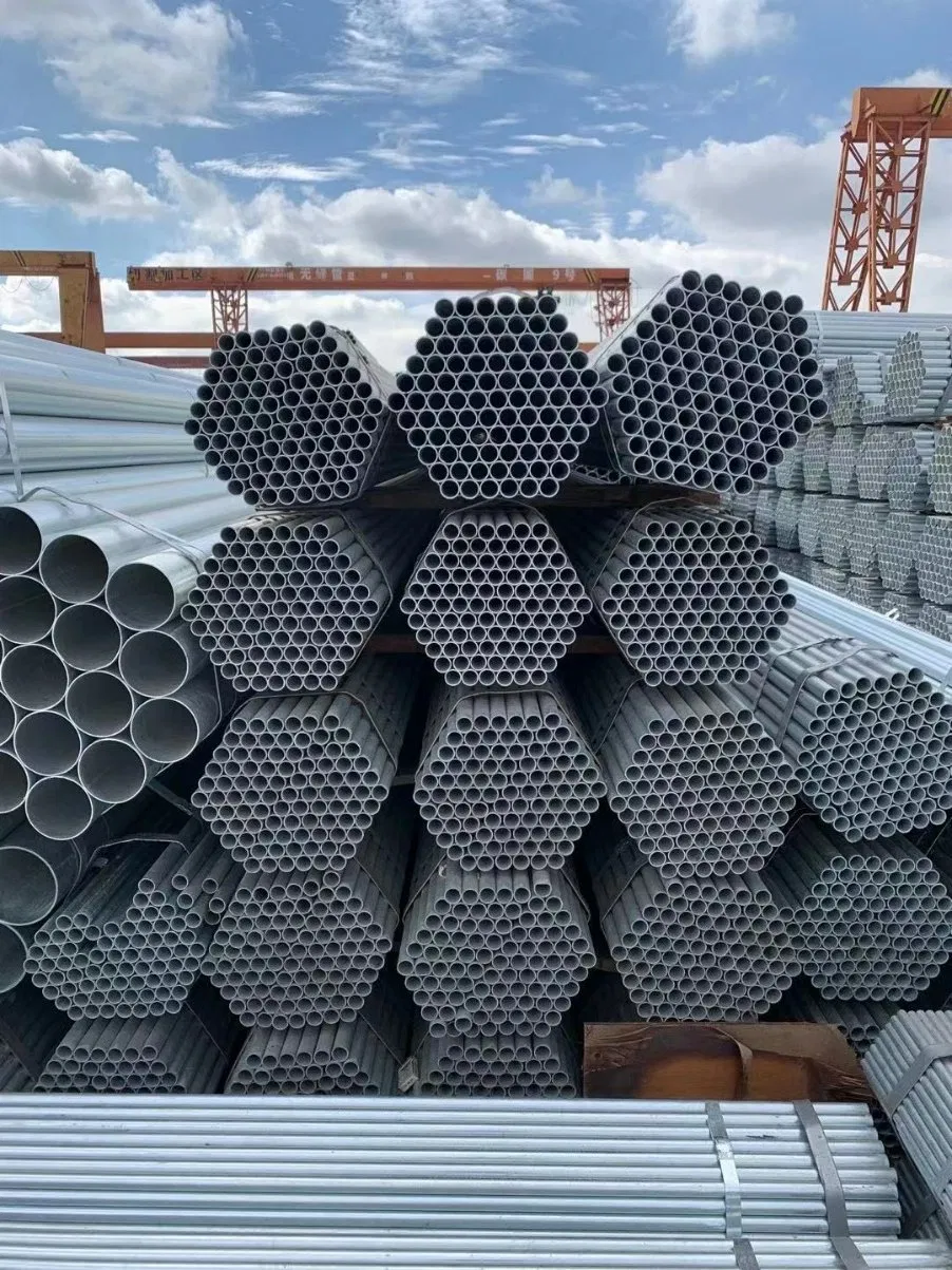 Hot Dipped Zinc Coating S355jr Galvanized Steel Square Pipe S235jr Round DN40 Welded Tube 2.5mm Thickness for Construction Projects Factory