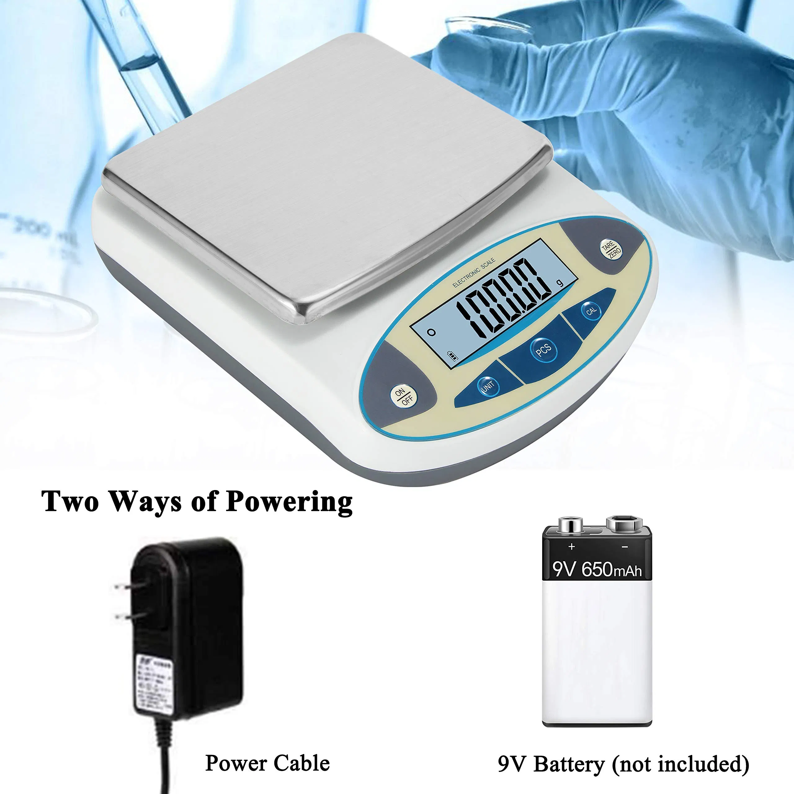 10kg/0.01g Square Plate RS232 Interface Electronic Balanc Counting Weight Scale for Kitchen Spices