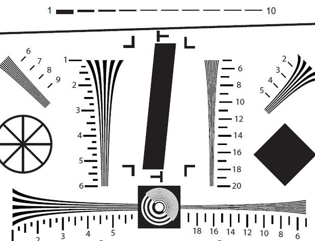 ISO12233 Resolution Test Card Lens Sfr Resolution Mtf Clarity for Security Cameras