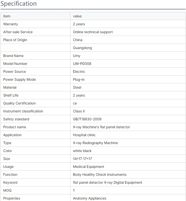 Specification Sheet 2