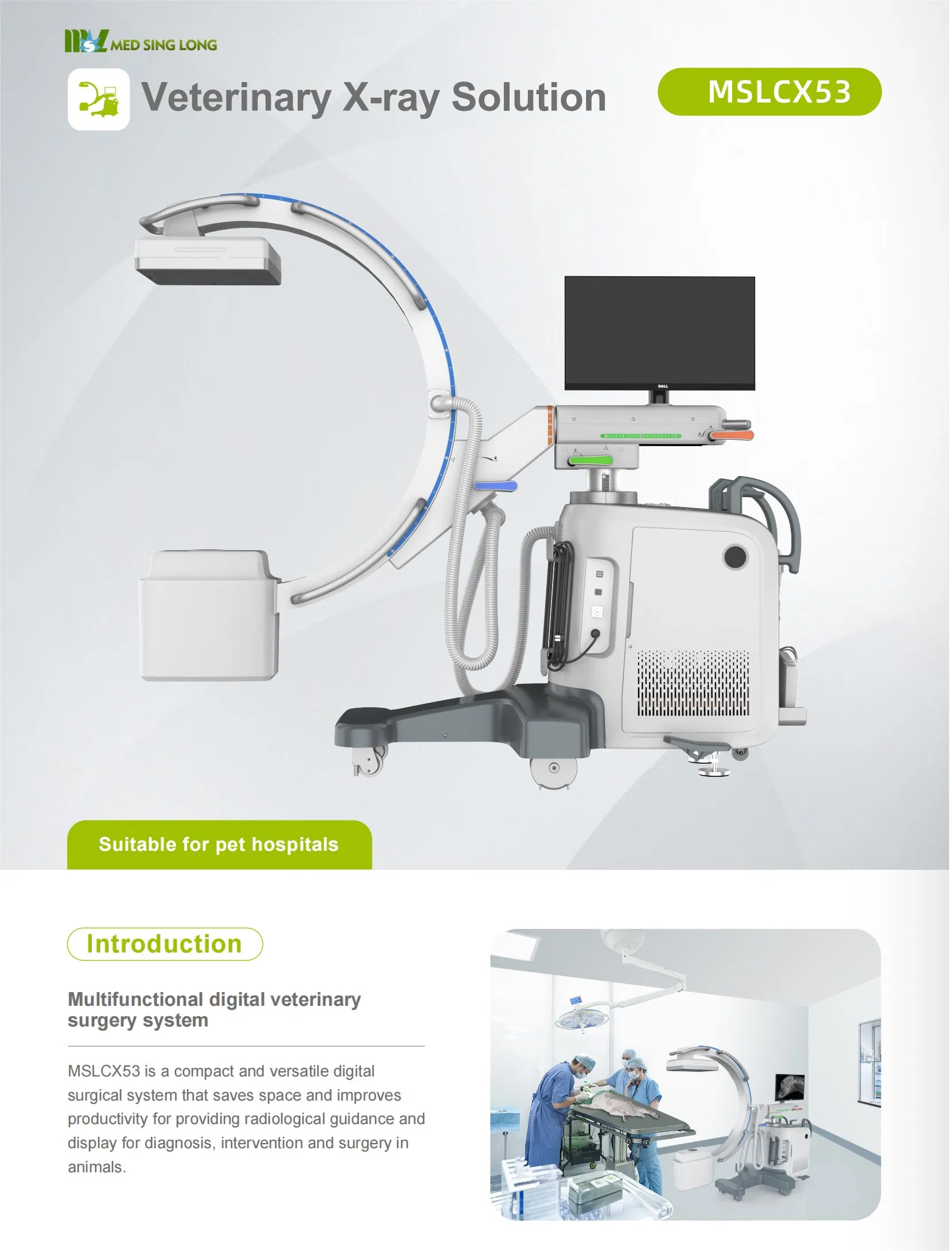Veterinary Fluoroscopy C-Arms and Digital X-ray System for Diagnostic and Intraoperative Needs Veterinary Diagnostic Imaging Systems