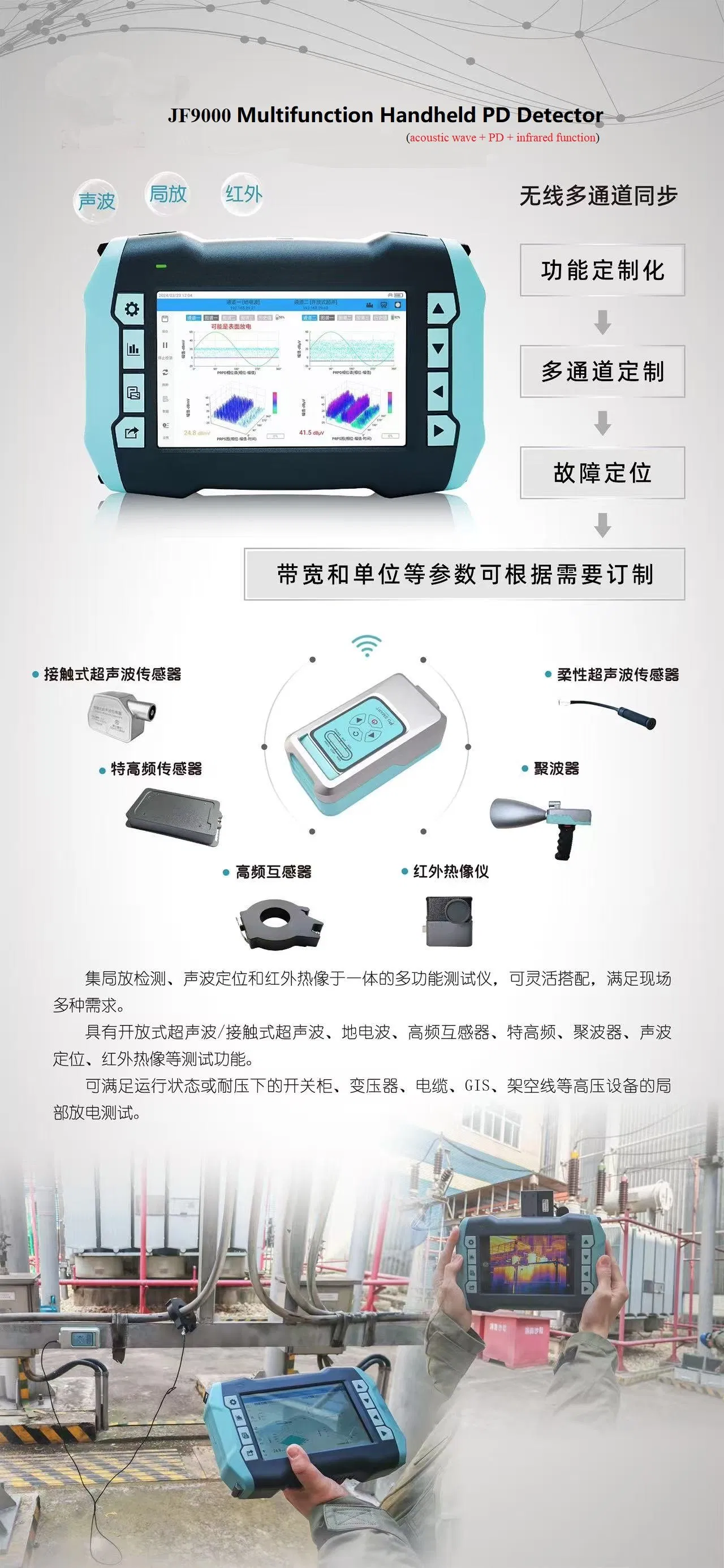 Ultrasonic Pd Detector Wave Partial Discharge Test Kit Manufacturer