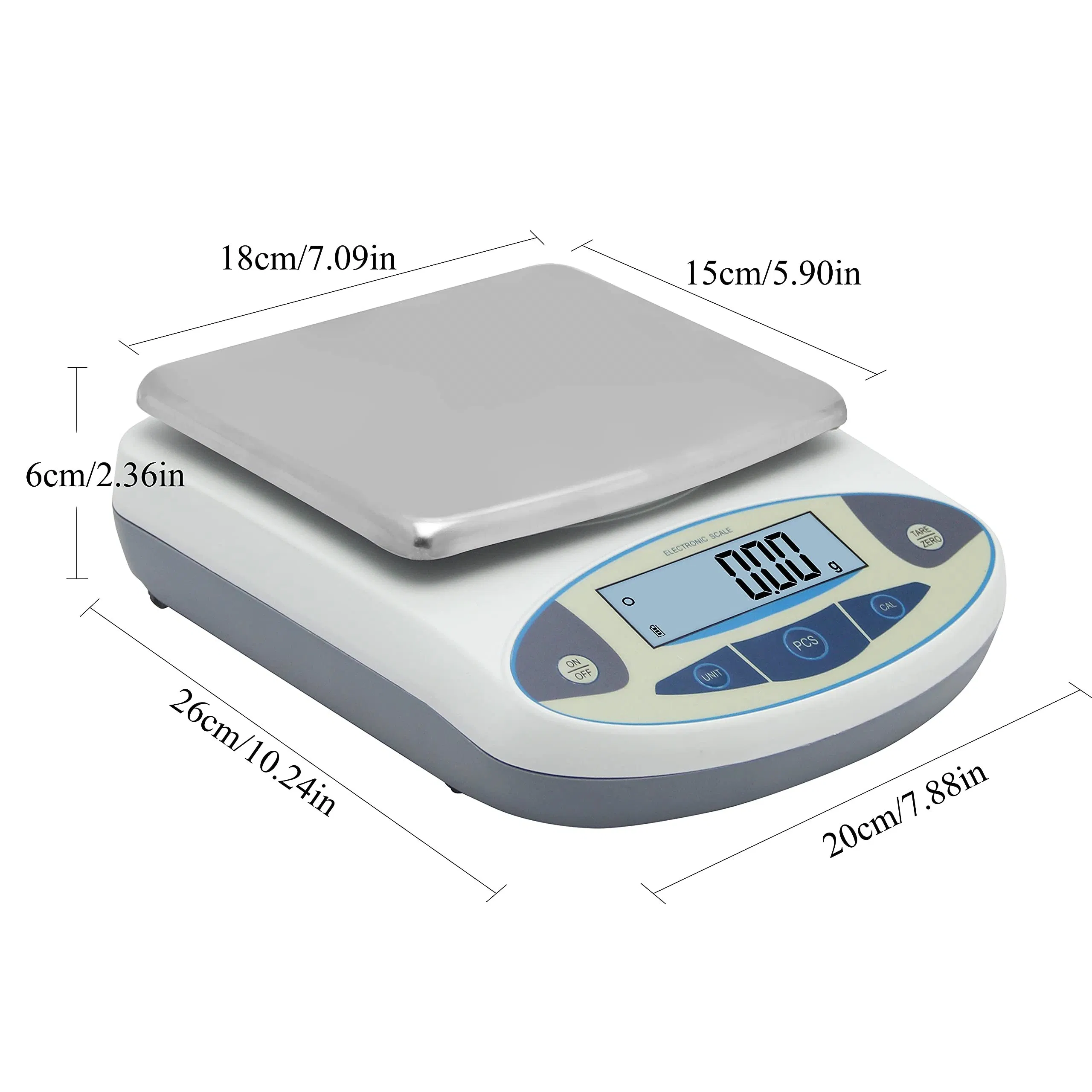 10kg/0.01g Square Plate RS232 Interface Electronic Balanc Counting Weight Scale for Kitchen Spices