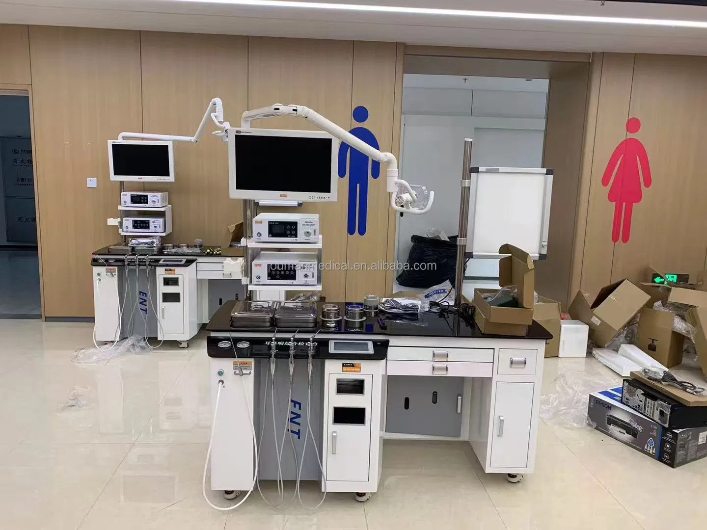 Ouman Ent Treatment Workstation with Medical Examination Table for Hospital Use