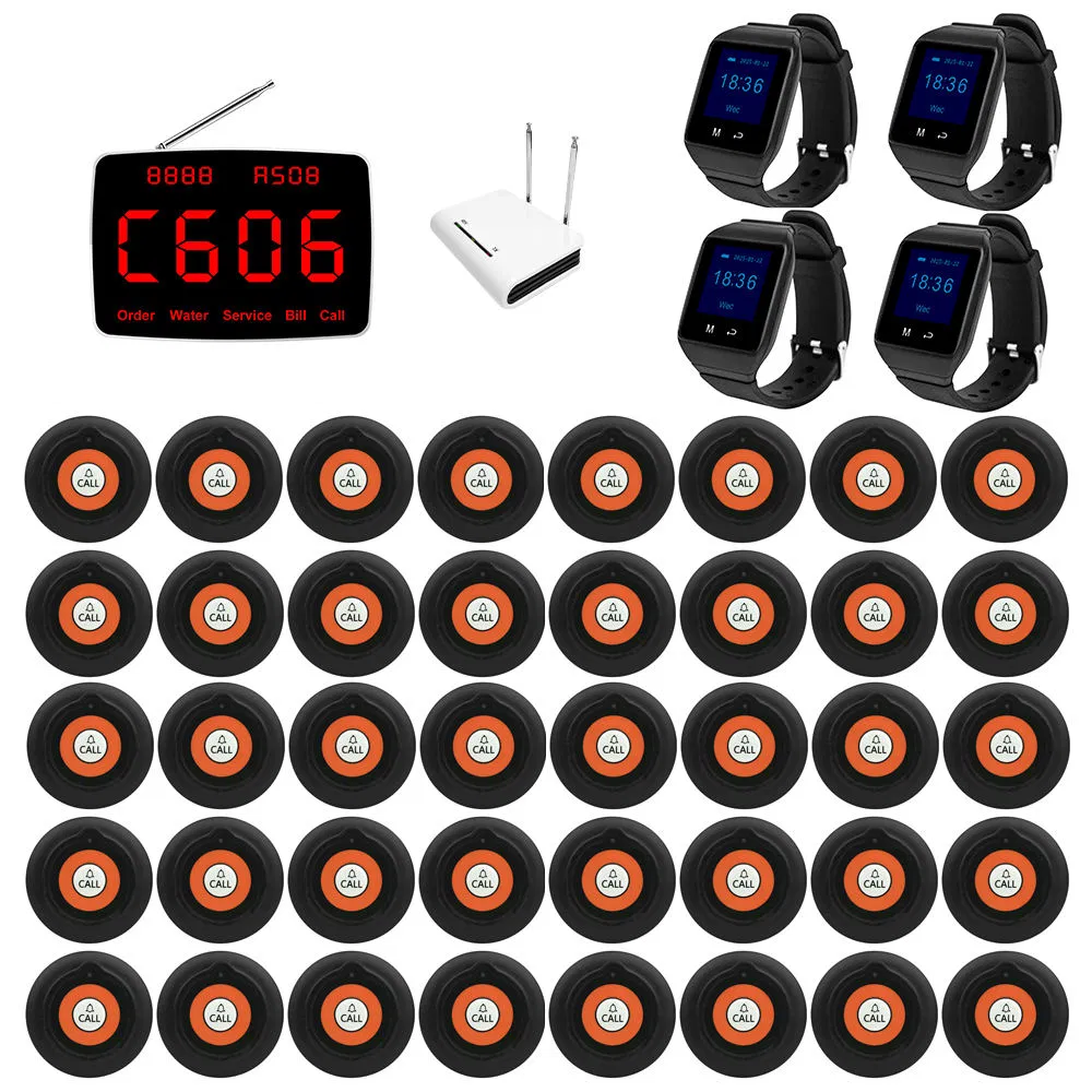 Wireless Nurse Station Pager Call System 1 Host with 10 Button Elderly Caregiver Caller Pager for Clinic Use