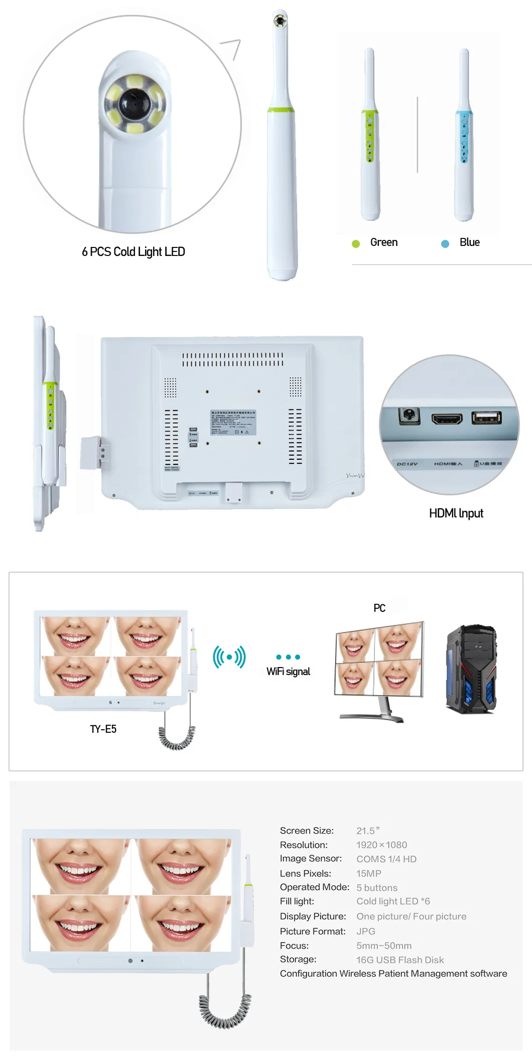 Factory Direct Sales Dental Equipment Intra for Teeth Health Intraoral with Screen Oral Camera