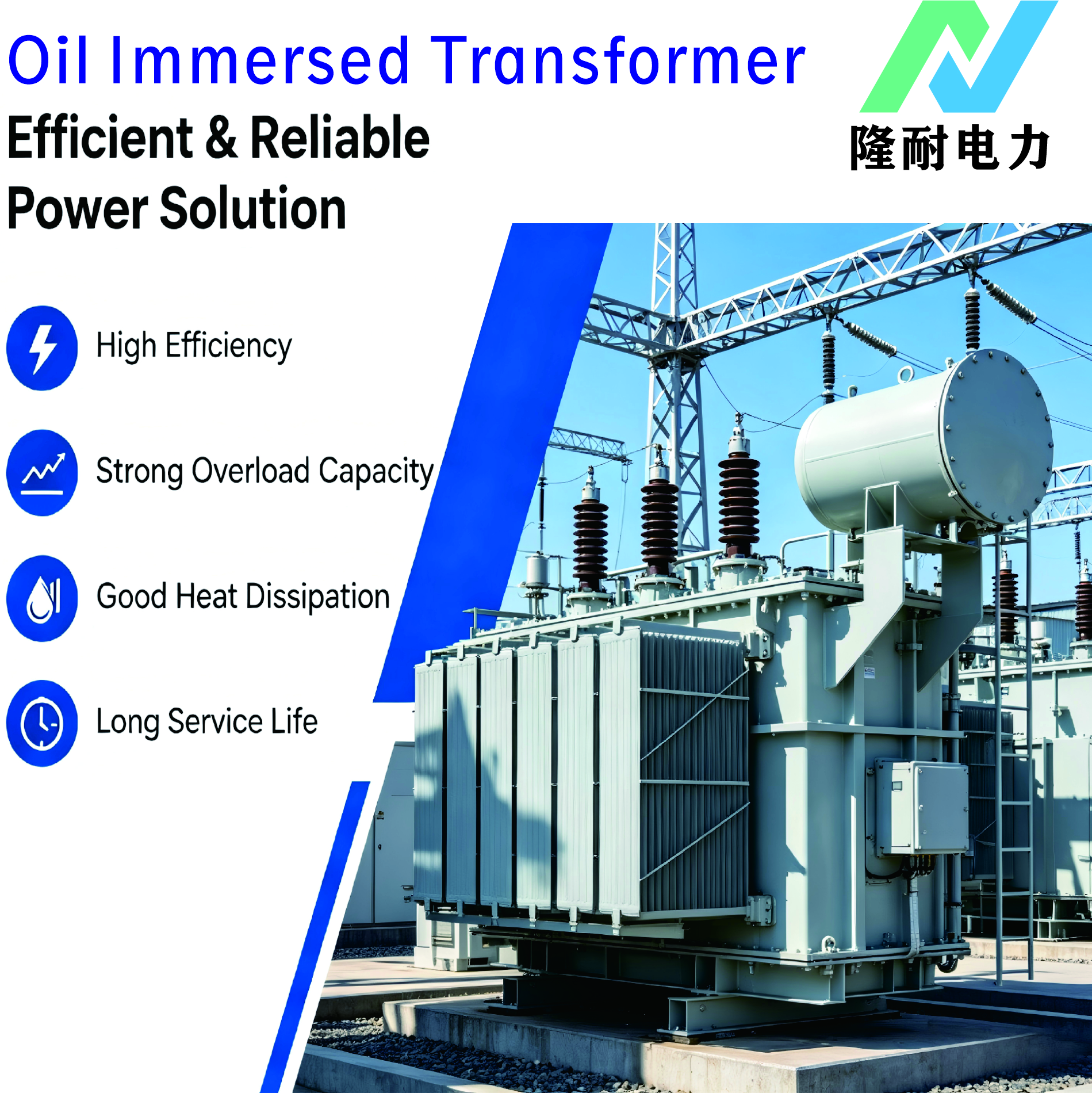 Three Phase Oil Immersed Transformer 50kVA - 2500kVA Power Distribution Transformer 11kVto220V/400V/415V Customized Voltage