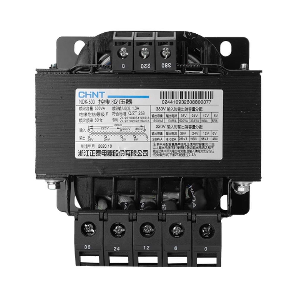 Chint Single-Phase Isolation Control Transformer NDK-500W BK-500VA 380v 220v to 220v 24v with 12v 48v 36v Output