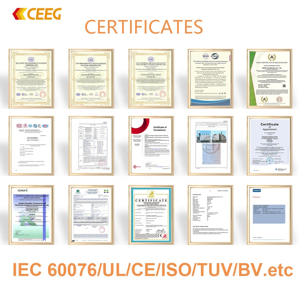 CEEG Transformer Electrical 630 KVA 800 KVA Safe Reliable Energy Saving Vacuum Pressure Impregnated VPI Dry Type Transformer