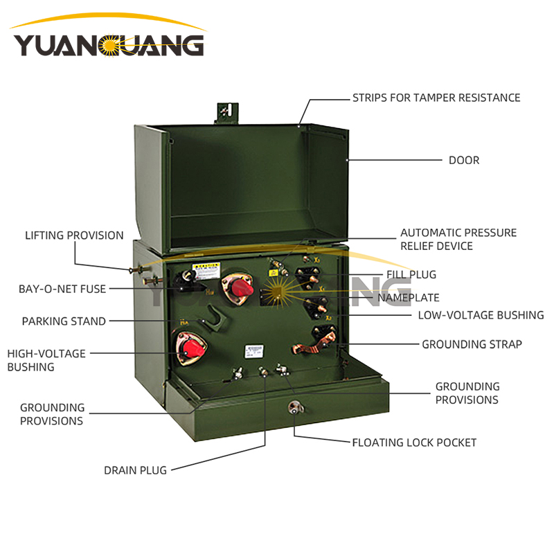 Oil Filled Copper Aluminum Winding 5kVA 10kVA 15kVA 25kVA 37.5kVA 50kVA Single Phase Pad Mounted Transformer