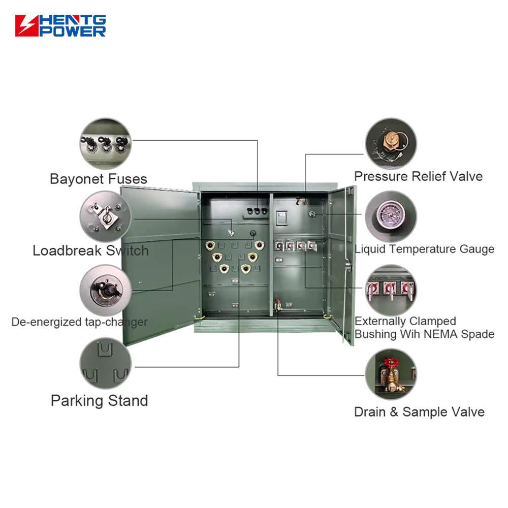 HENTG POWER CE Certified Cost-Effective Power Distribution Solution Compact Pad Mounted Transformer 75kVA 225kVA 300kVA