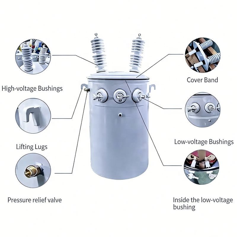 Hongwei 30kva 50kva 80kva Single Phase Transformer Pole Mounted transformers 3kv 6kv 10kv 11kv 22kV