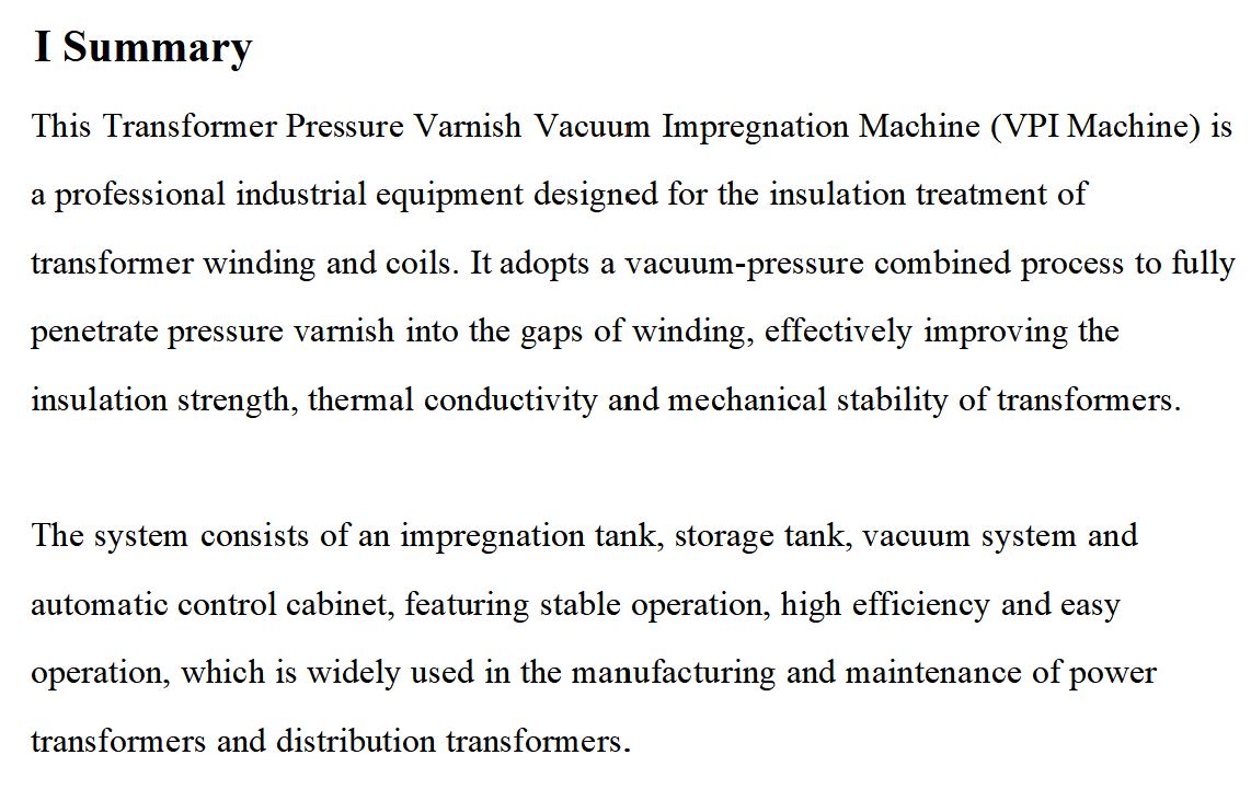VPI Transformer Vacuum Pressure Tank Impregnation System for Transformer Coil and Inductor Treatment