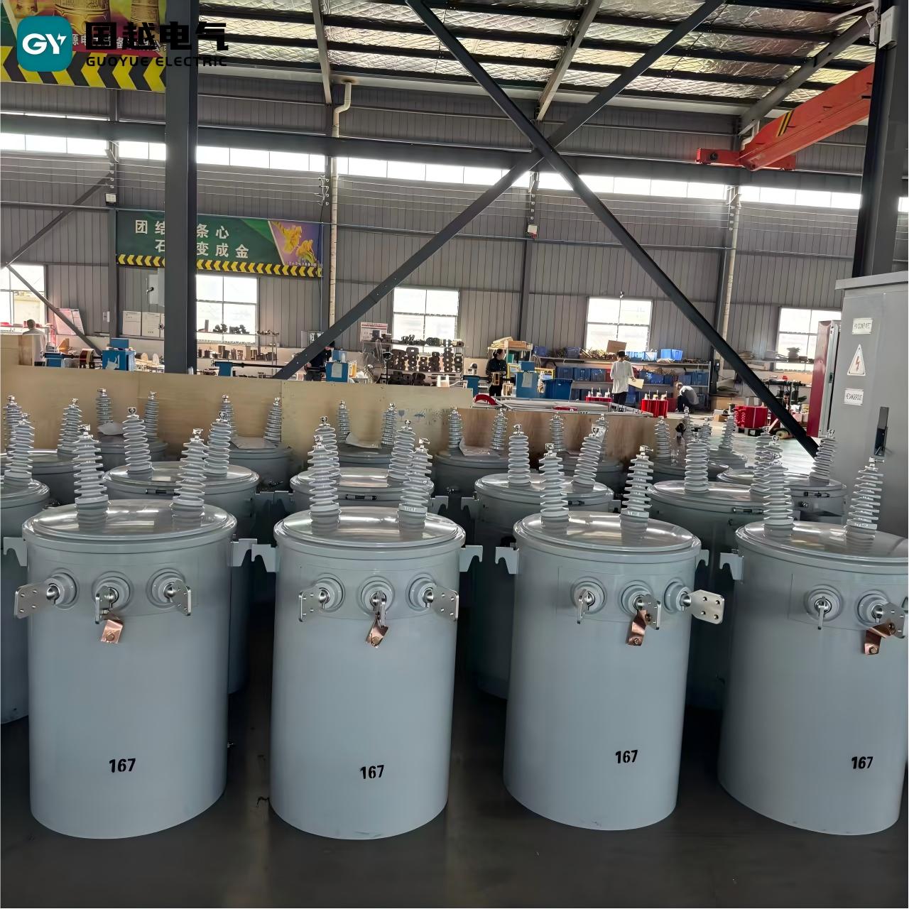 GUOYUE 7.2kV 13.2kV Single Phase Pole Mount Distribution Transformer 25kVA 50kVA 75kVA