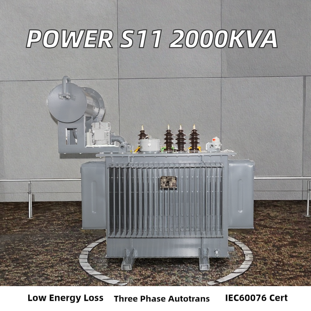 Power S11 Three-Phase 50/60 Hz Oil-Immersed Industrial Transformer With Three Windings Round Coil MV &amp; HV Applications