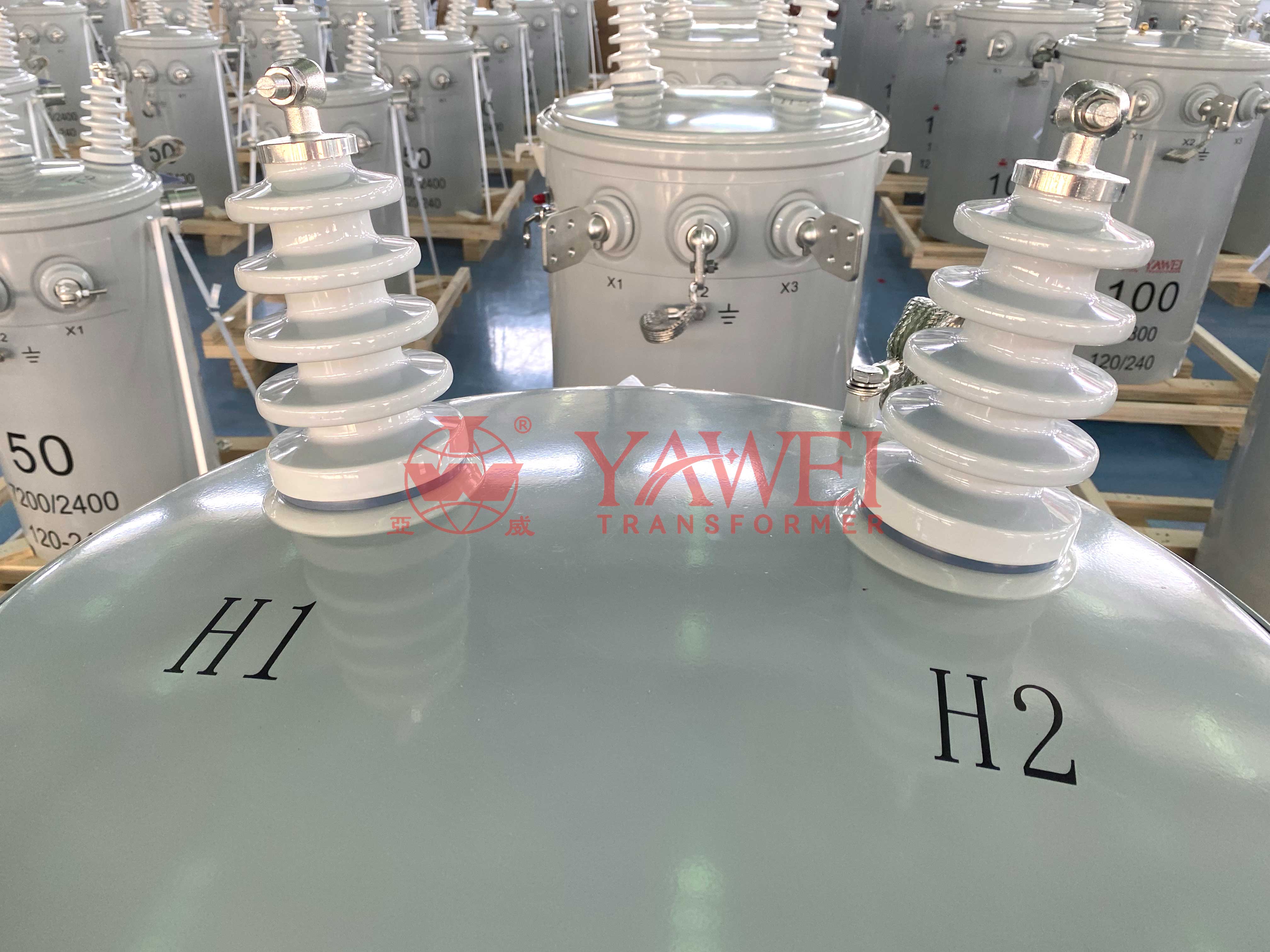 Yawei 10kVa Single Phase Oil Immersed Transformer Transformer Single Phase Distribution 50kVA 100kVA Pole Mounted Transformer