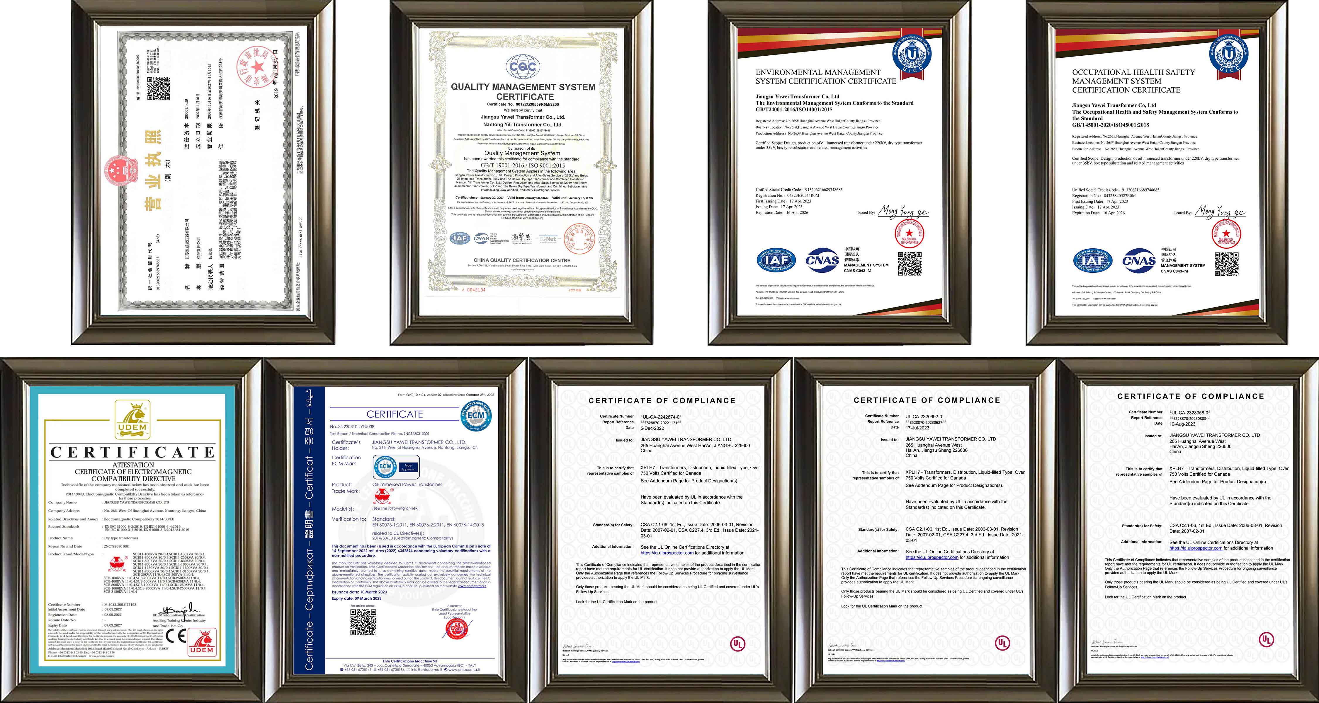 International Quality and Compliance Certificates