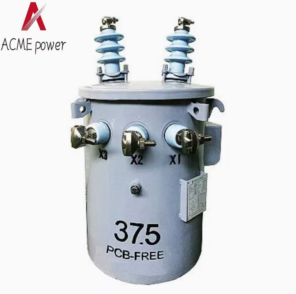 375KVA Single Phase Oil-Immersed Pole Mounted Transformer 120/240V Input 50/60Hz Distribution System