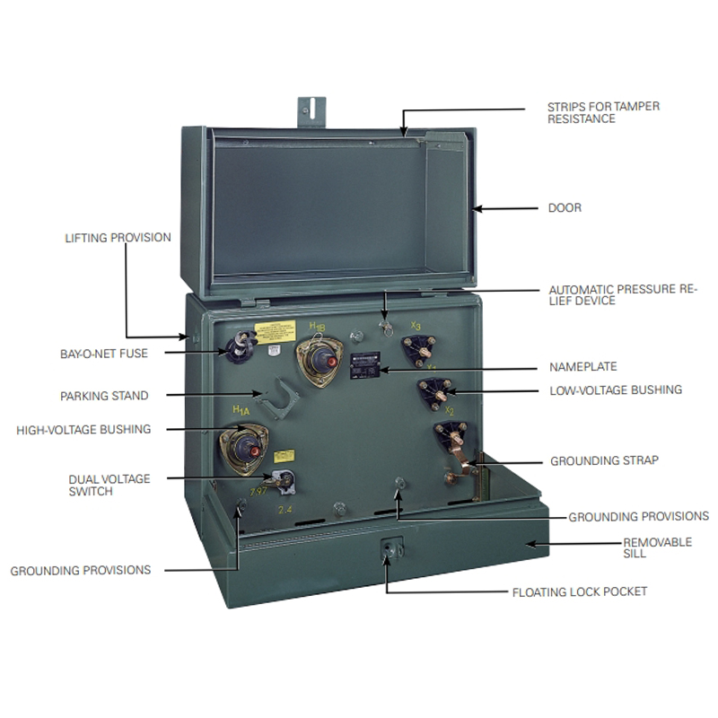 Custom 50kVA 60Hz IEEE Pad Mounted Distribution Transformer Aluminum Or Copper Single Phase Transformer