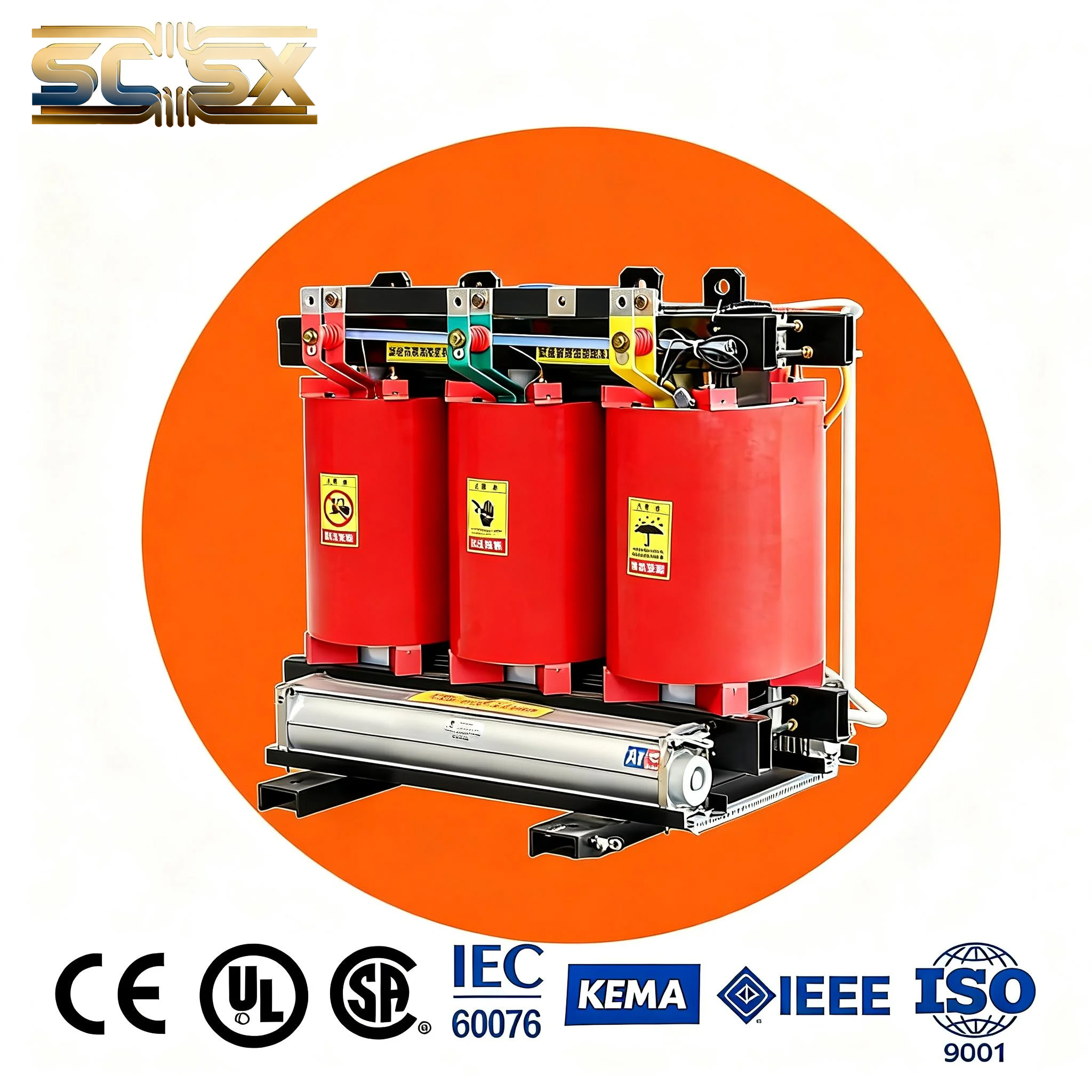 Emergency Backup Amorphous Alloy Dry Transformador Transformer 300KVA 24H Onsite Support Global Shipping 3 Phase Fireproof Cast Resin