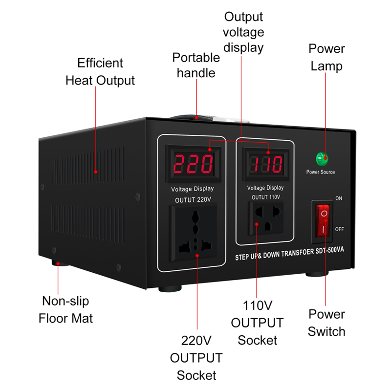 SDT-1000VA 1000W Home Transformer 110VAC-220VAC/220VAC-110VAC Step-up Step-down For Home Application