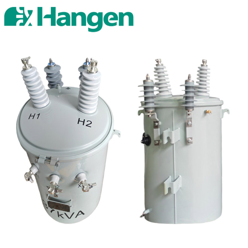 Hangen 37KVA MV&amp;HV Oil Immersed Distribution Transformer 120/240V Single Phase 10KV Input 380V 220V Output 60Hz Pole Mounted