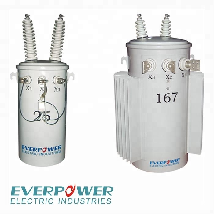100KVA Single Phase Oil Immersed Transformer for 13.62kv Pole Mounted Single Phase Distribution Transformer