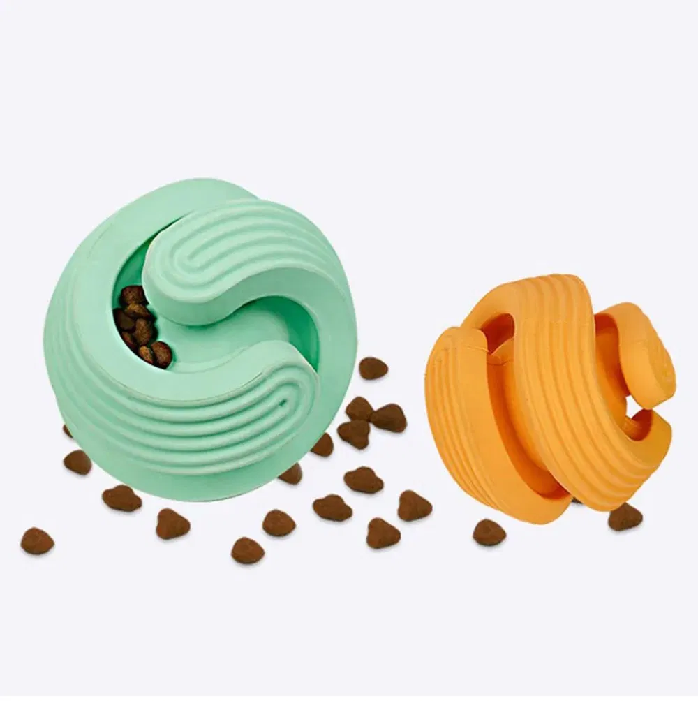 Rubber Durable Treat Rolling Dog Dispensing Ball Hiding Food Toy