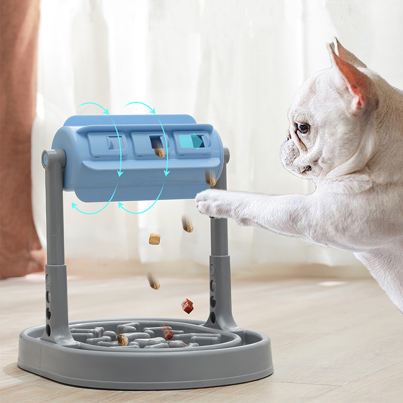 Pet Dog Cat Adjustable Interactive Roller Slow Feeder Dispensing Treat Toy