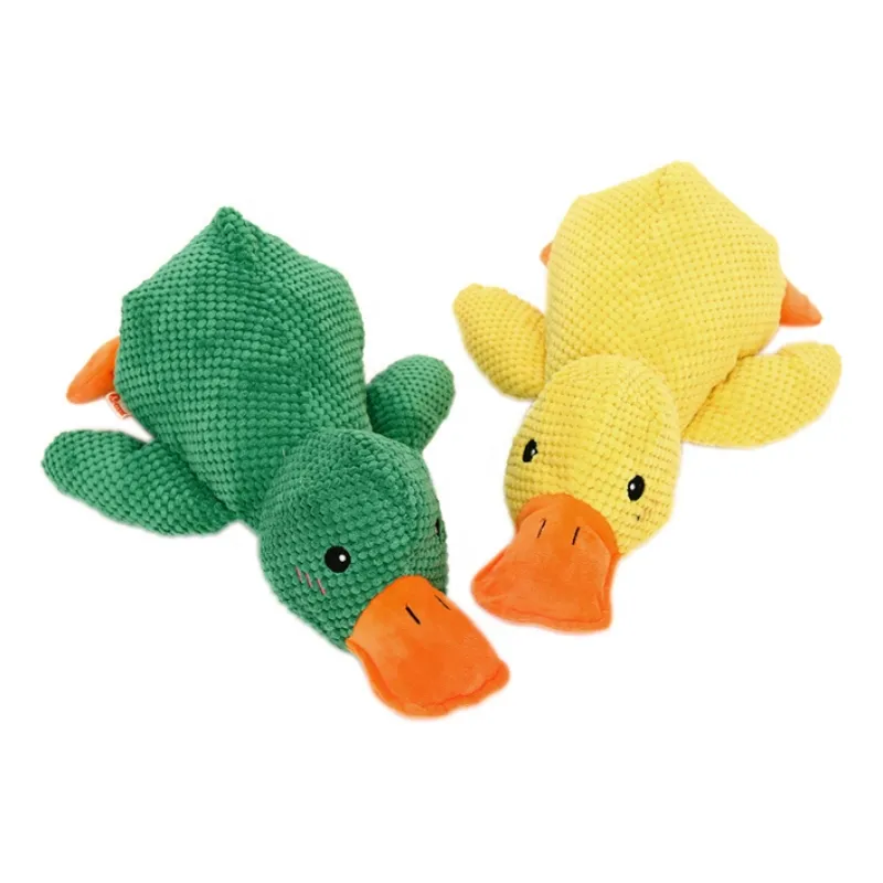 Colorful Puppy Dog Chewing Toy Durable Fabric Pet Plush Squeaky Toys for Playful Small Animals