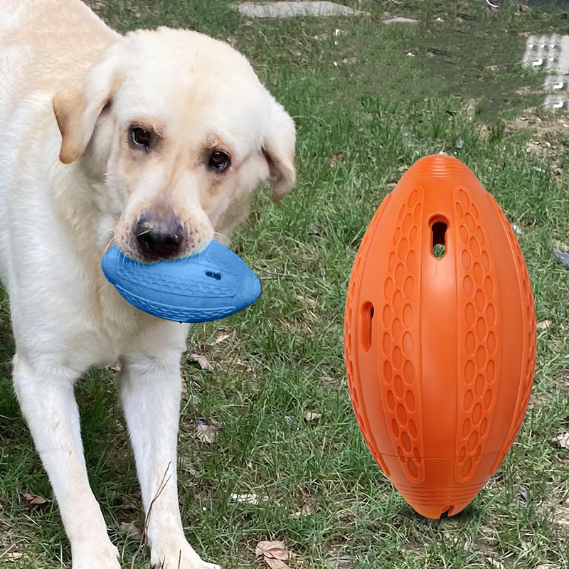 Durable Bite-Resistant Rubber Playing Puppy Chew Ball Safety Funny Football Dog Toy