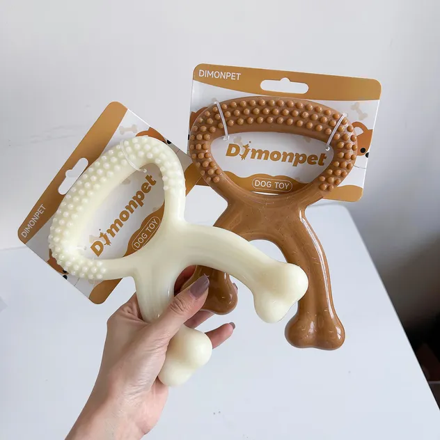 Beef Flavour Dog Chew Toys Nylon Non-Toxic Promotes Dental Health Durable Indestructible Dog Toy for Aggressive Chewers