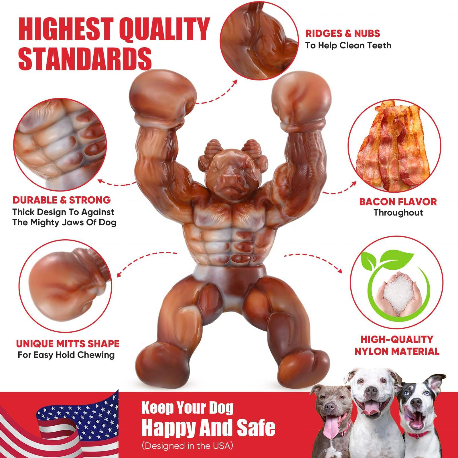 Medium-Sized Luxury Style Dog Toy Indestructible Food Grade Nylon for Aggressive Chewers Tough Big Tough Nylon Chew Toy