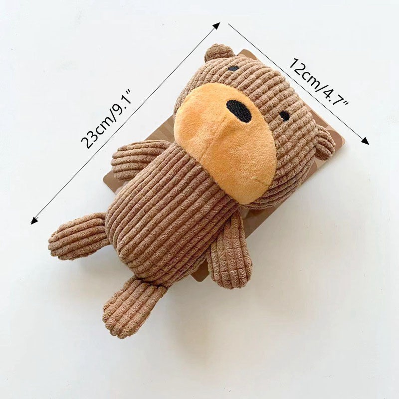 High Quality Durable Cute Cartoon Eco-Friendly Plush Dog Chew Toys French Bulldog Teething Relief Training Boredom Relief Sound