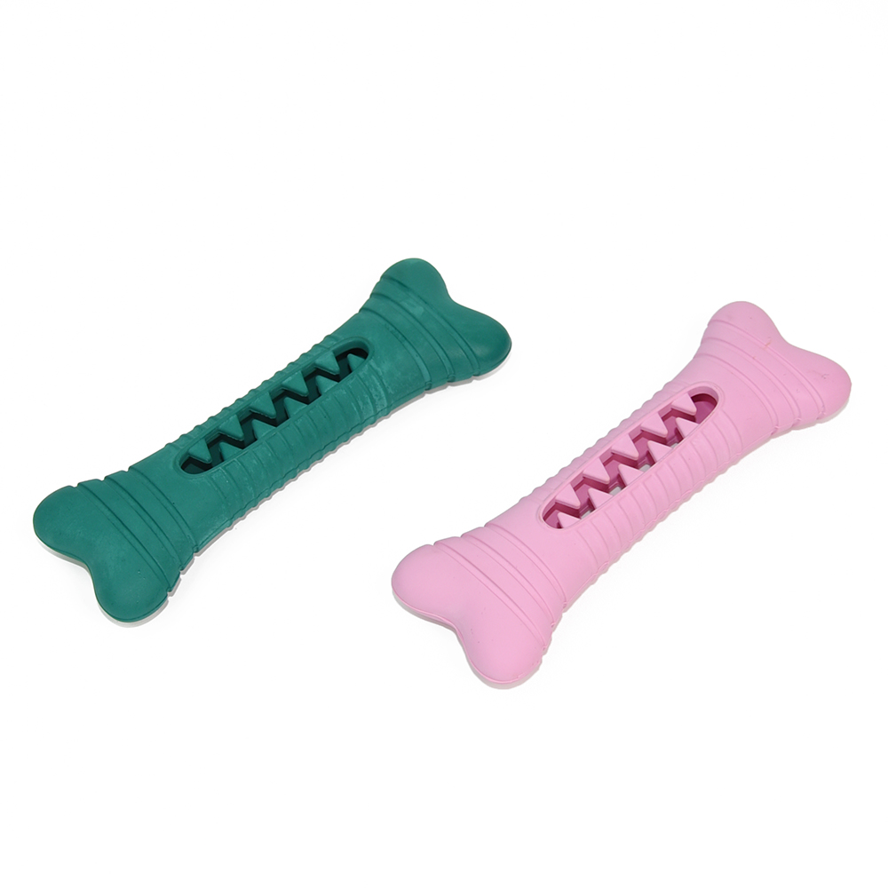 New Durable Rubber Leakage Dog Pet Toy Bone Interactive Treat Slow Feeder Tooth Cleaning Dog Chew Toys for Aggressive Chewers