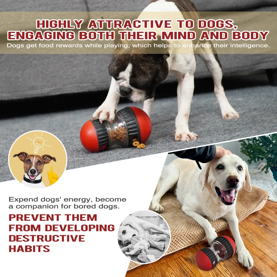 Dog Food Puzzle Toy Ball Treat Dispensing Food Dispenser Slow Feeder