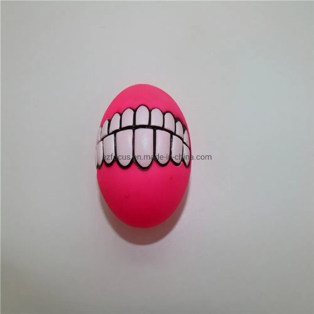 Squeaky Ball Pet Interactive Dog Chewing Toy with Funny Large Teeth Design for Aggressive Chewers Toy Wbb17259